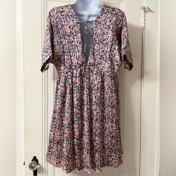 Lulus Express Yourself blush pink floral print satin babydoll dress. Medium New - Picture 12 of 12